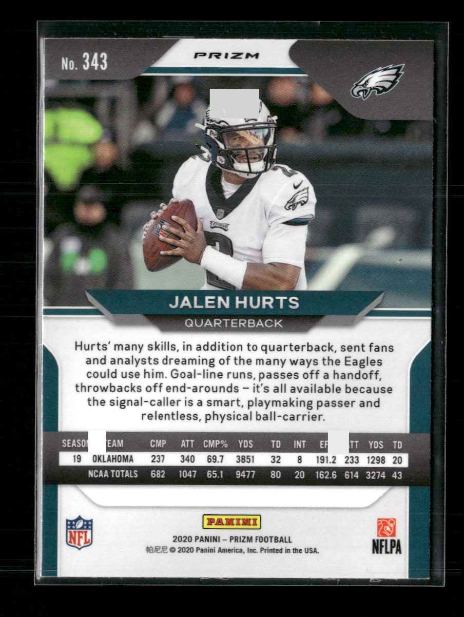 Jalen Hurts 2020 Panini Prizm #343 Prizm Disco