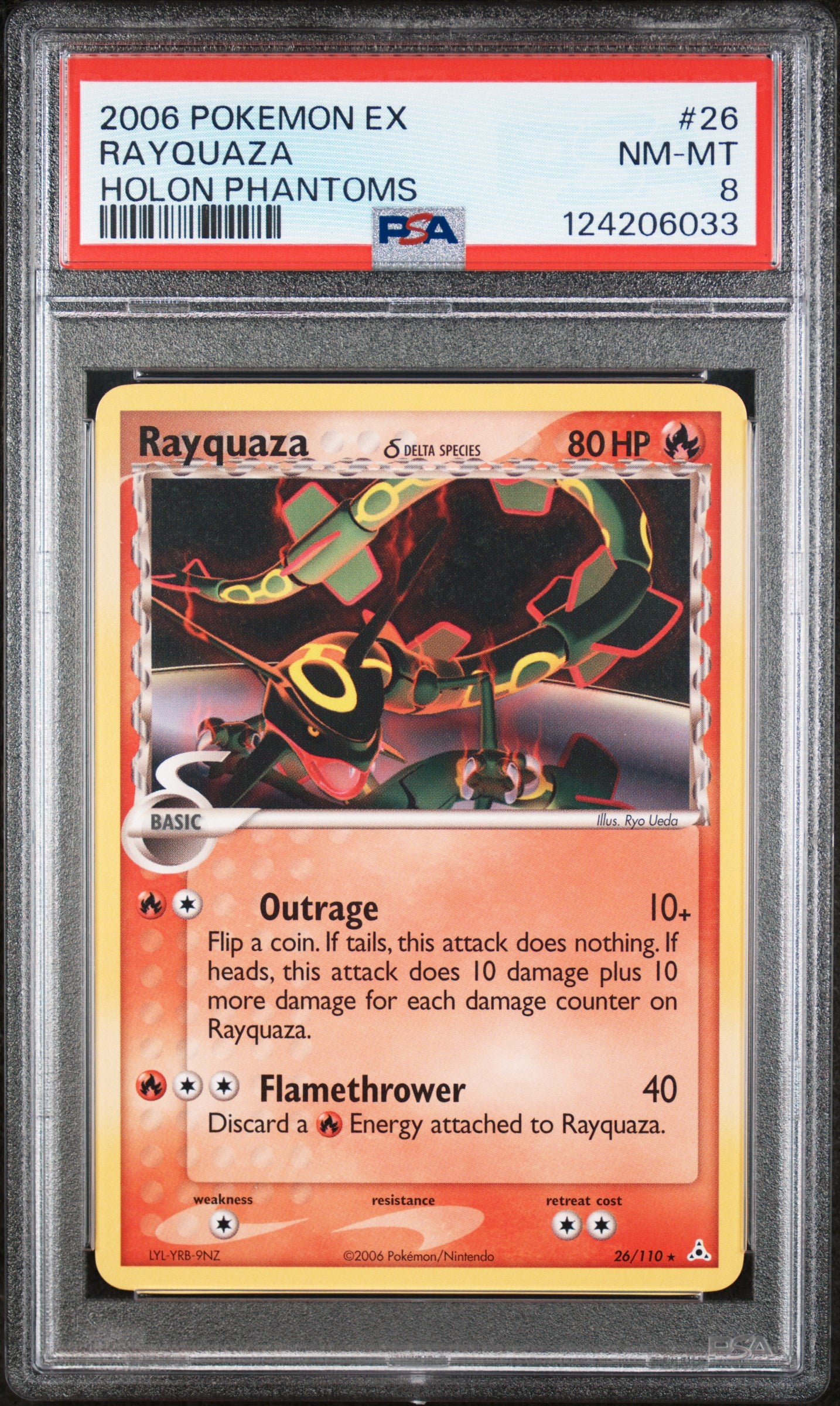 Rayquaza 2006 Pokemon Ex Holon Phantoms #26 Holon Phantoms PSA 8