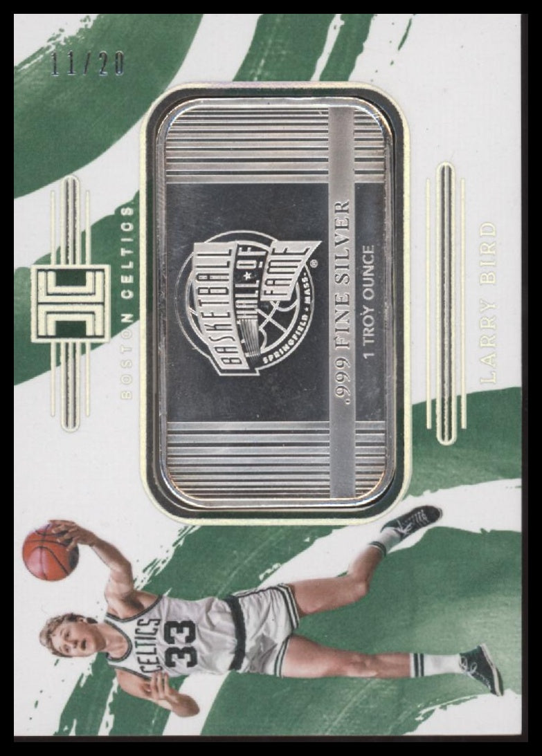 Larry Bird 2022-23 Panini Impeccable #10 Silver HOF Logo #/20