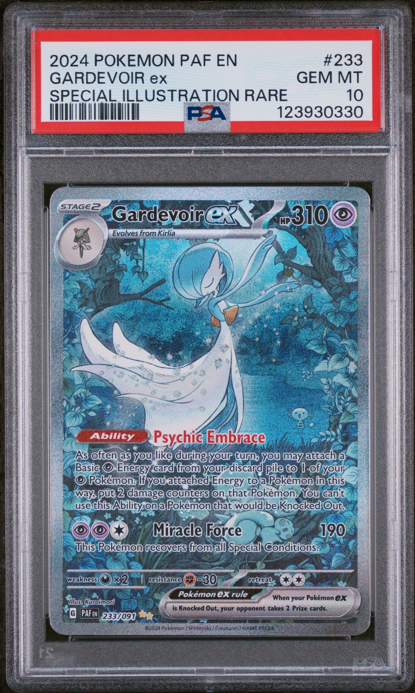 Gardevoir Ex 2024 Pokemon Paf En #233 Special Illustration Rare PSA 10