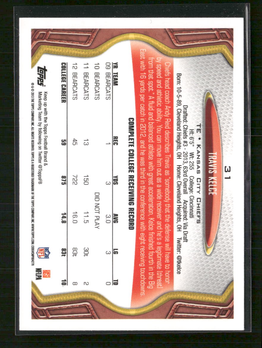 Travis Kelce 2013 Topps #31
