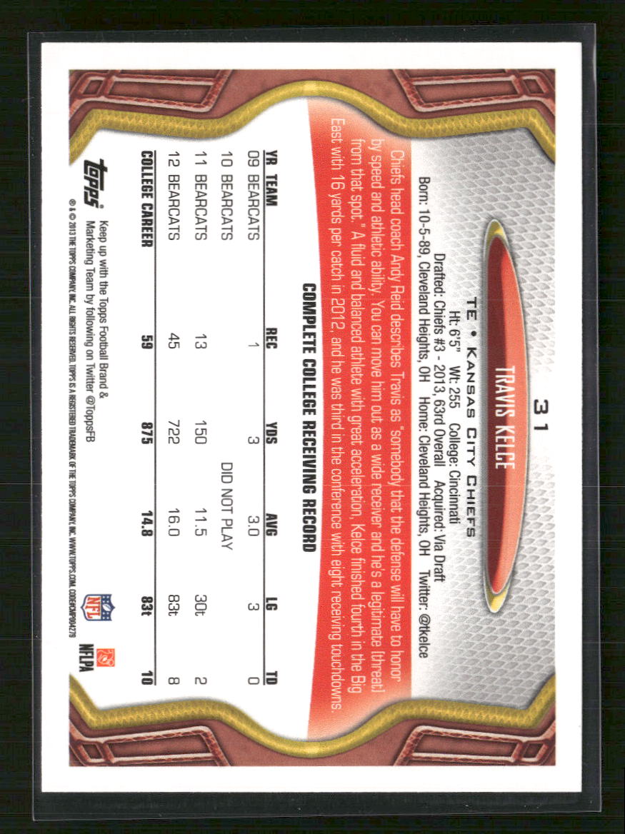 Travis Kelce 2013 Topps #31
