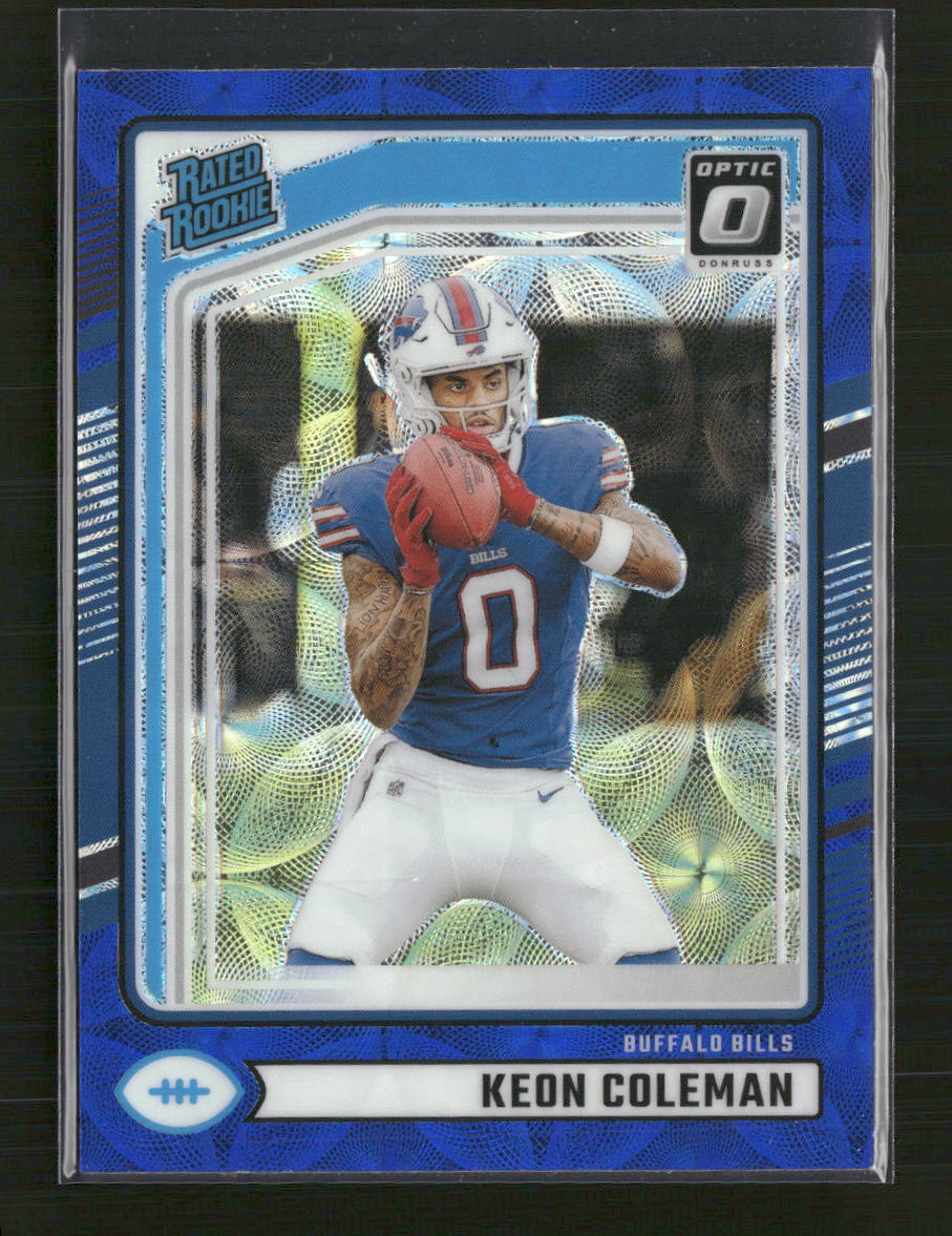 Keon Coleman 2024 Donruss #358 Optic Rated Rookies Preview Blue Scope