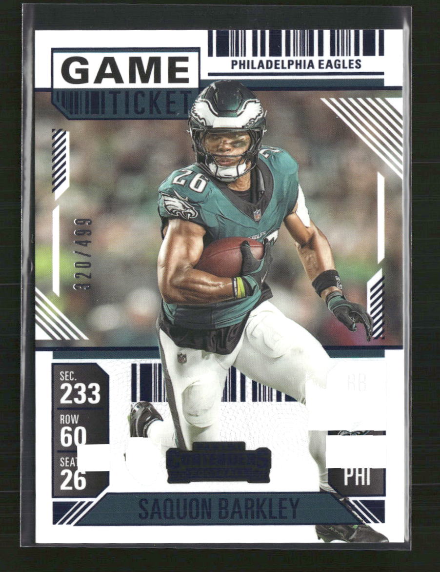Saquon Barkley 2024 Panini Contenders #80 Game Ticket Blue