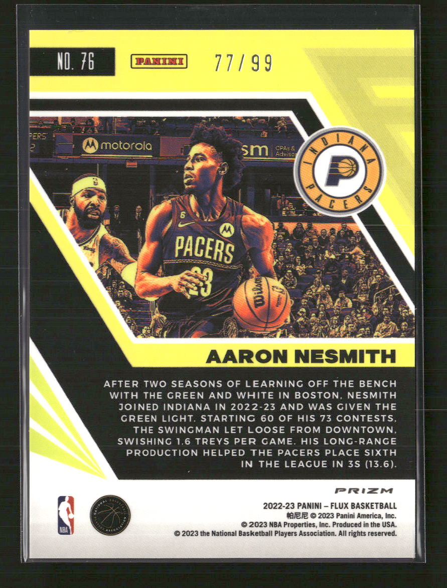 Aaron Nesmith 2022-23 Panini Flux #76 Blue #/99