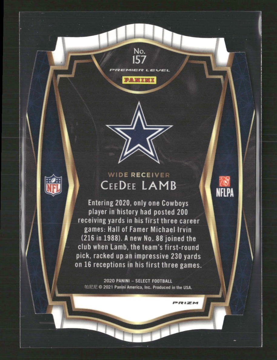 CeeDee Lamb 2020 Panini Select #157 Maroon Prizm Die Cut