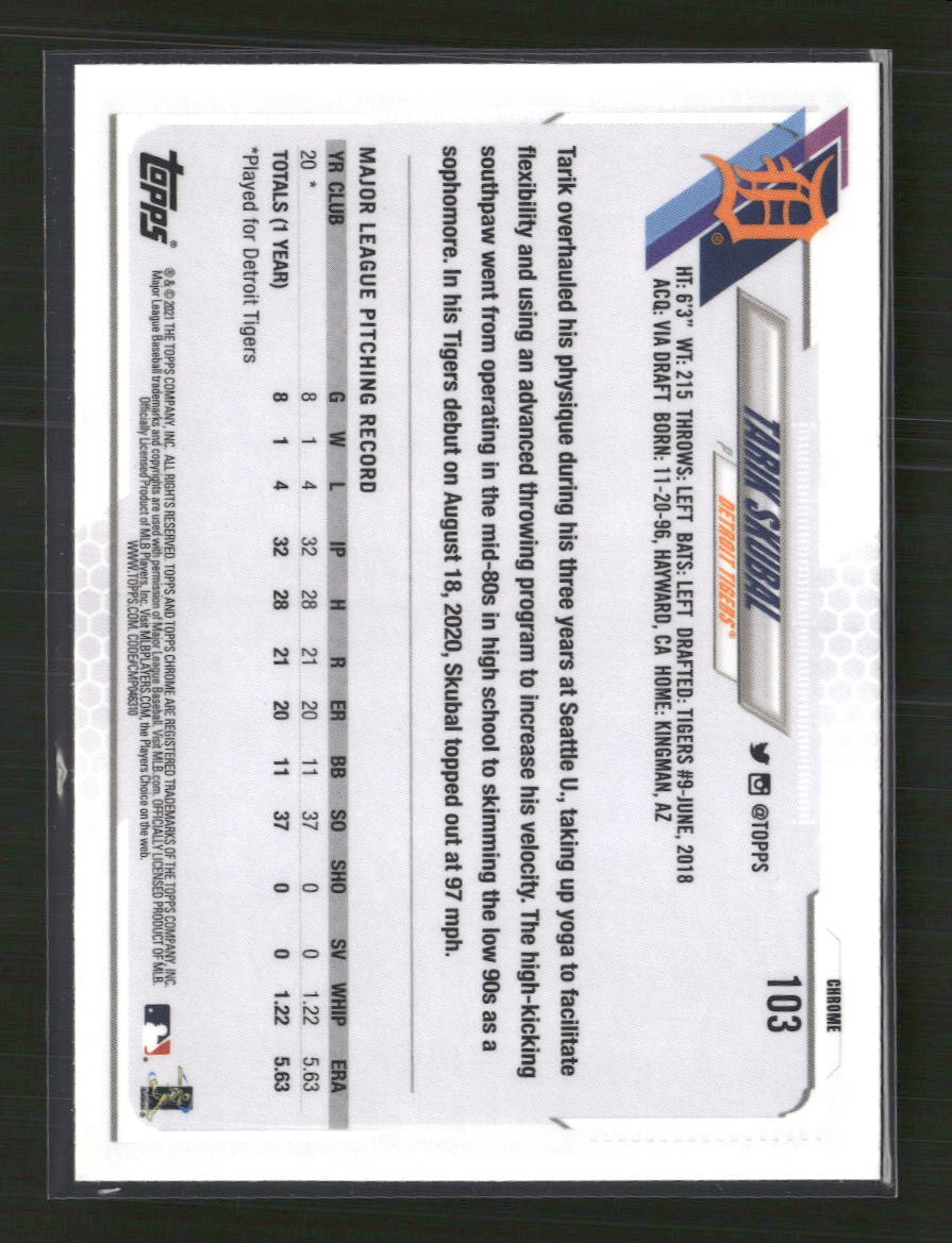 Tarik Skubal 2021 Topps Chrome #103