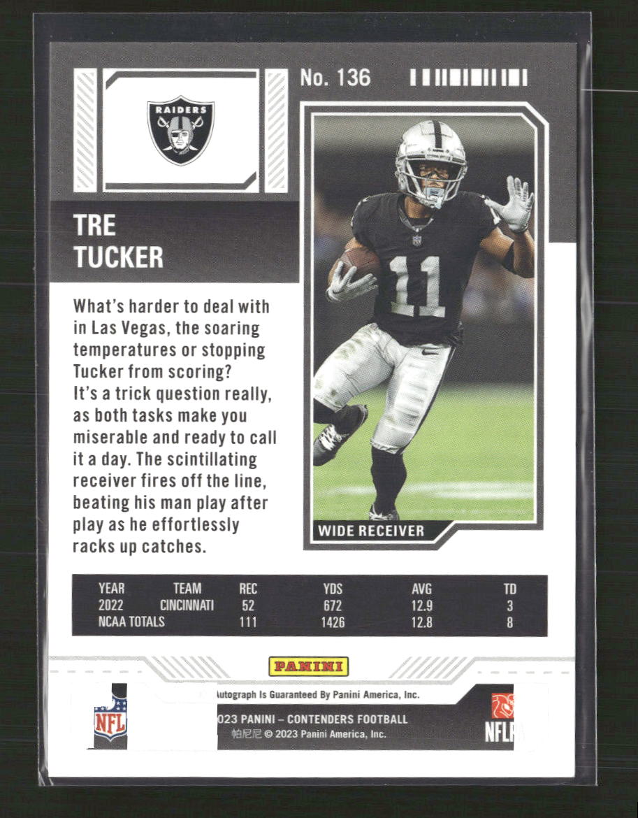 Tre Tucker 2023 Panini Contenders #136