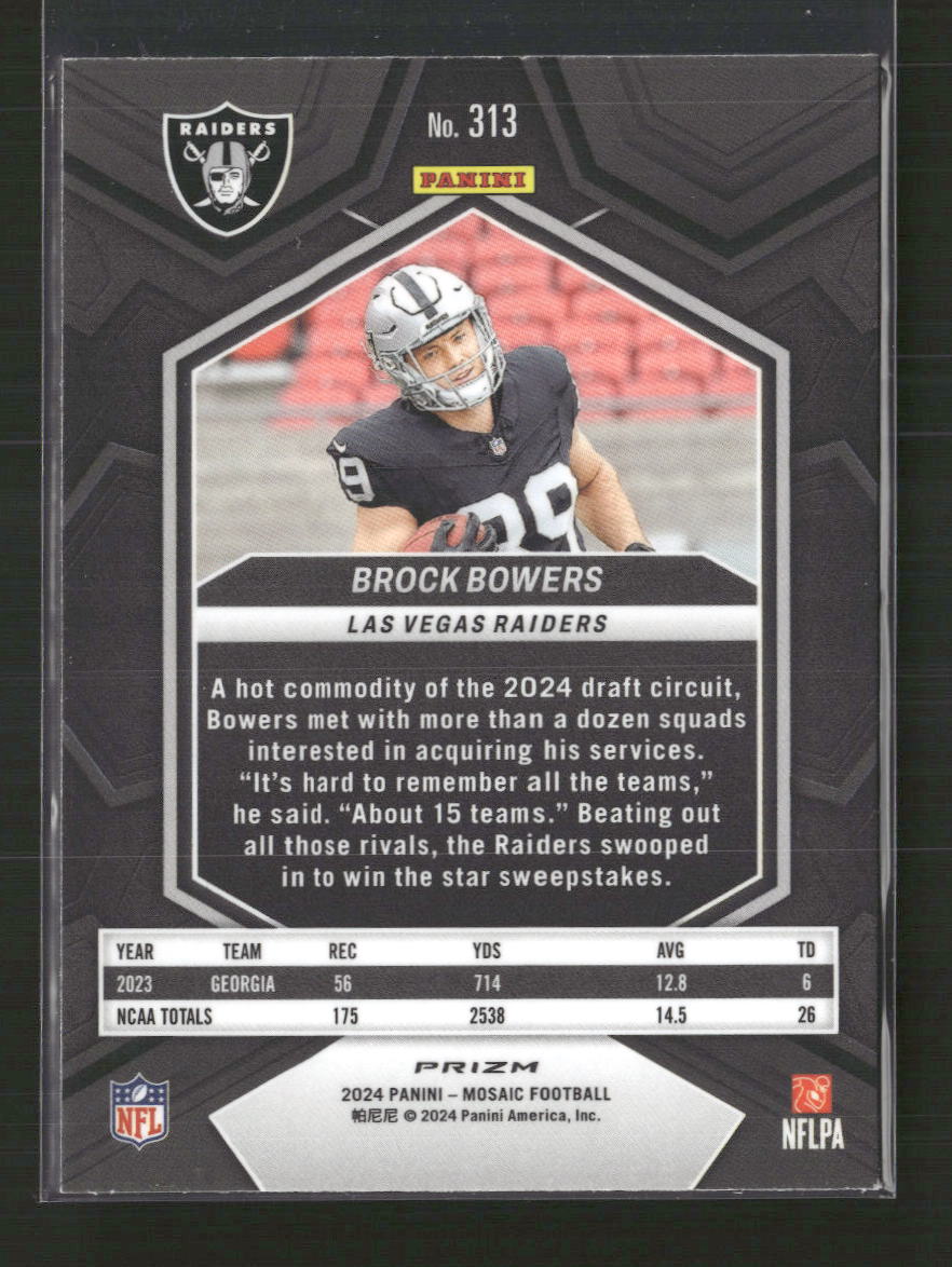 Brock Bowers 2024 Panini Mosaic #313