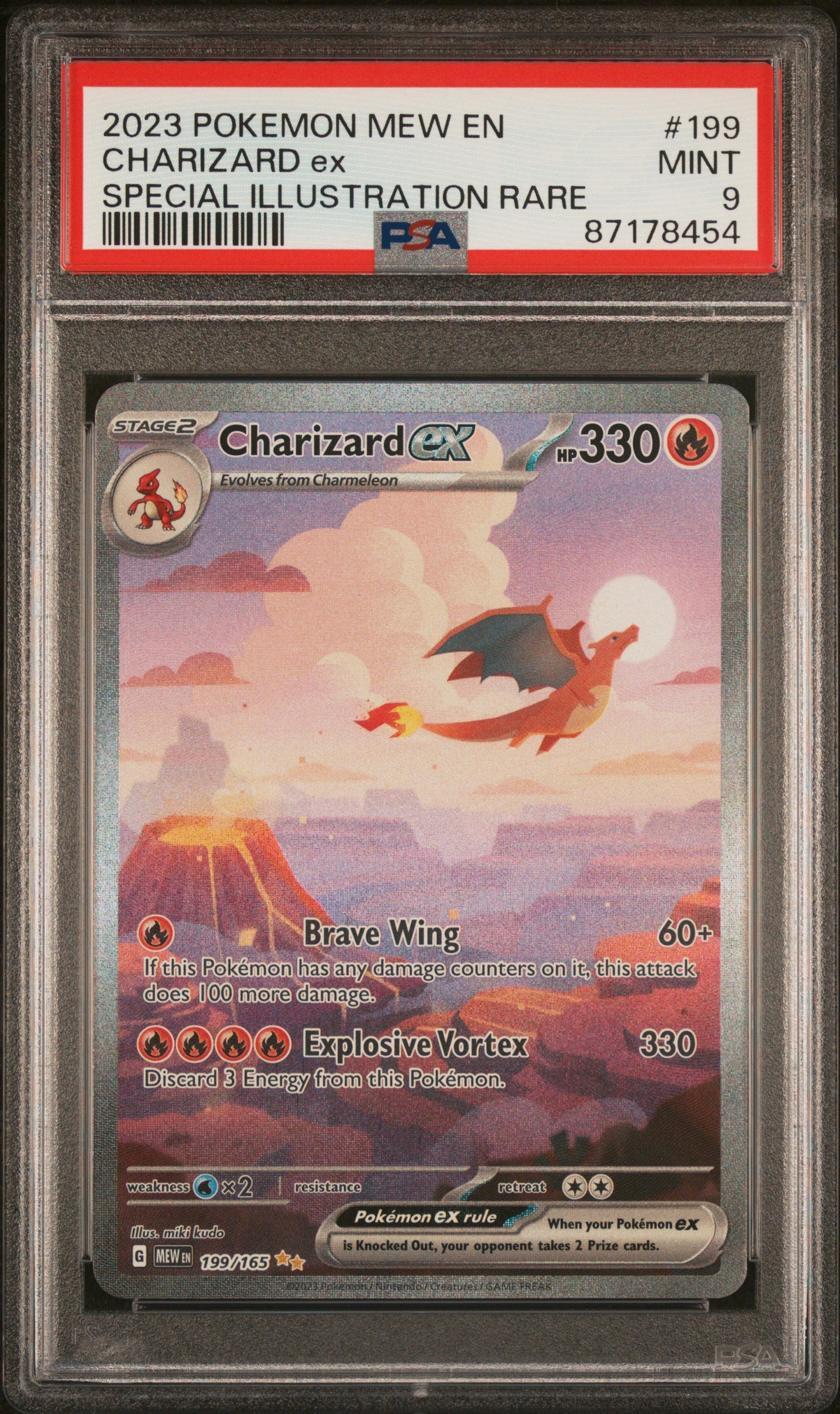 Charizard Ex 2023 Pokemon Mew En-151 #199 Special Illustration Rare PSA 9