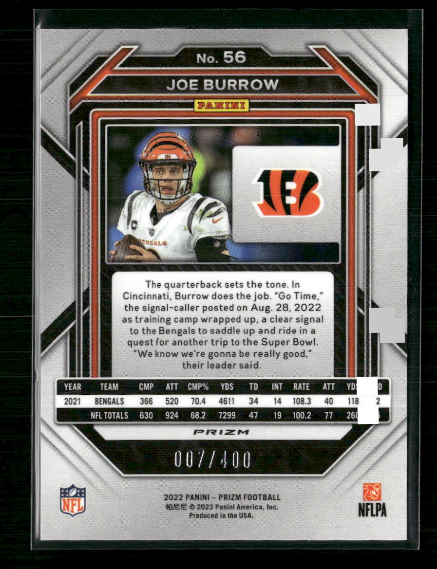 Joe Burrow 2022 Panini Prizm #56 Pandora #/400