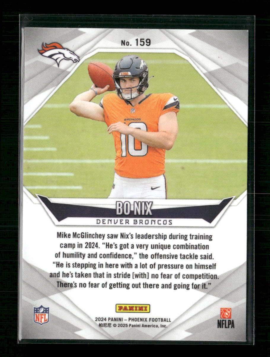 Bo Nix 2024 Panini Phoenix #159 Purple Lazer