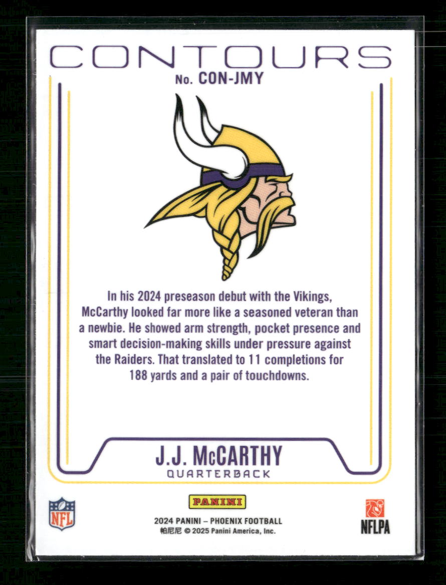 J.J. McCarthy 2024 Panini Phoenix #CON-JMY Contours