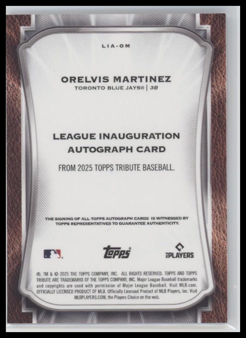 Orelvis Martinez 2025 Topps Tribute #TA-OM Tribute Autographs Gold #/75