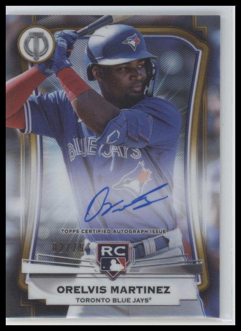 Orelvis Martinez 2025 Topps Tribute #TA-OM Tribute Autographs Gold #/75