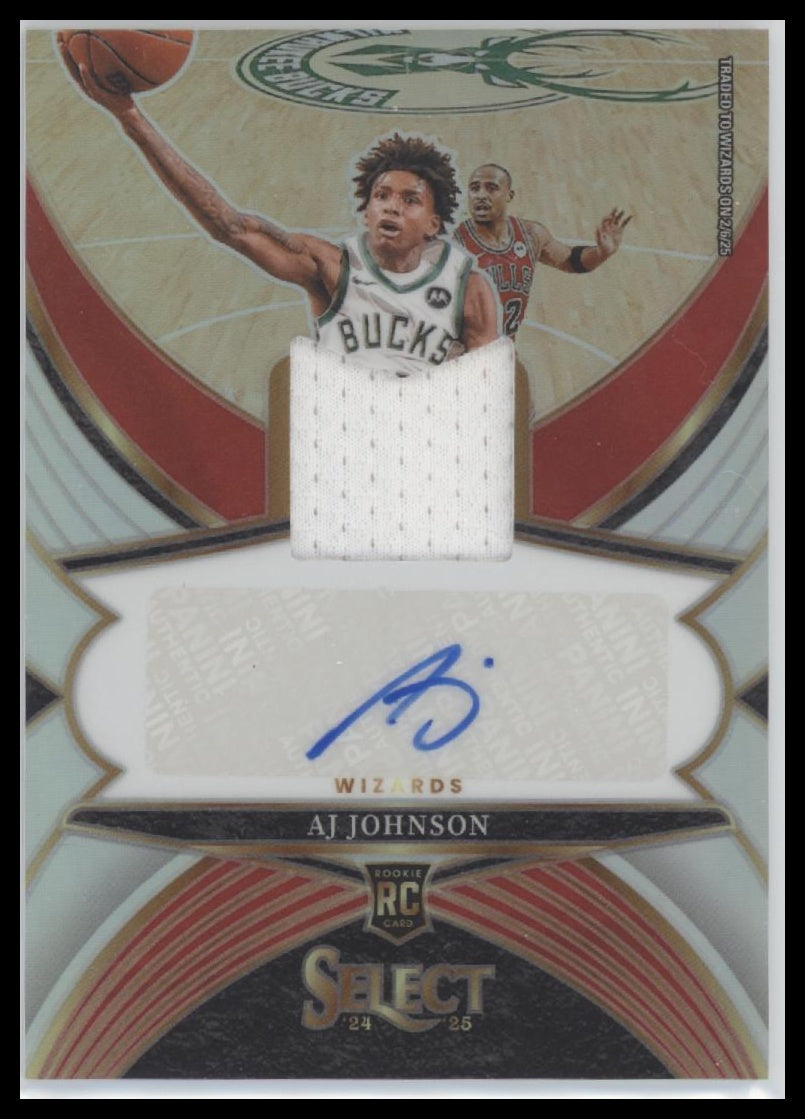 AJ Johnson 2024-25 Panini Select #RJA-AJJ Rookie Jersey Autographs #/199