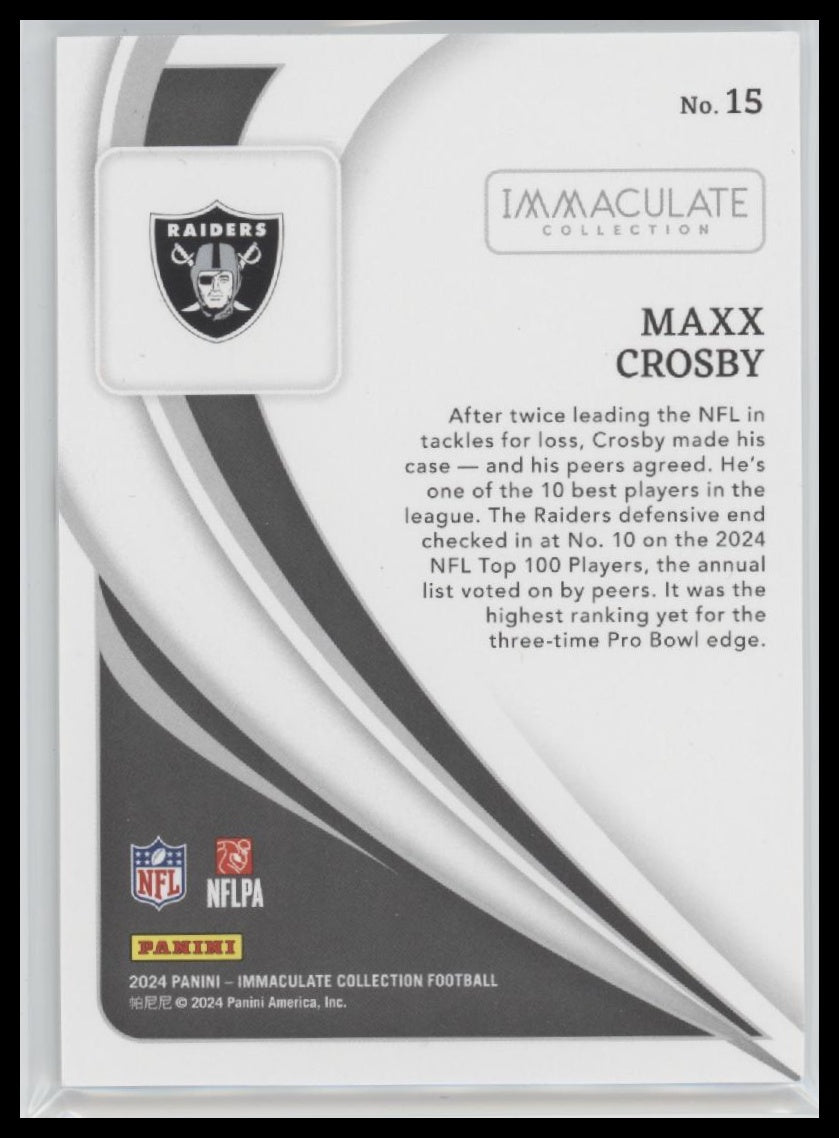 Maxx Crosby 2024 Panini Immaculate Collection #15 Red #/65