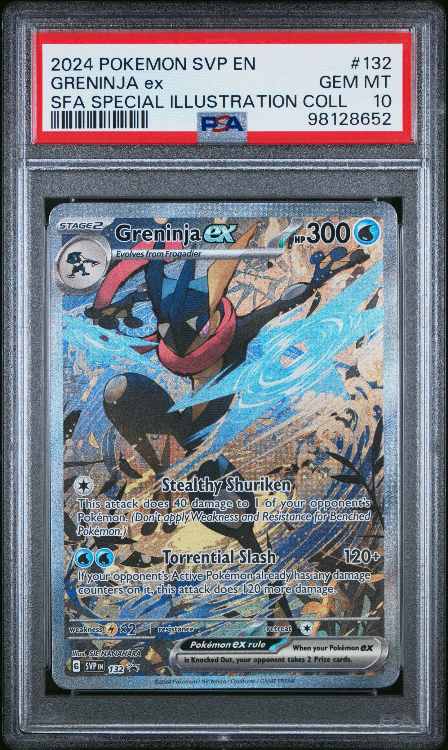 Greninja Ex 2024 Svp #132 SFA Special Illustration Coll PSA 10