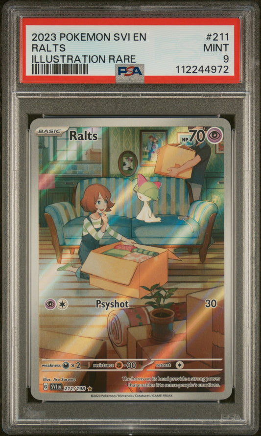 Ralts 2023 Pokemon Svi En-Scarlet & Violet #211 Illustration Rare PSA 9