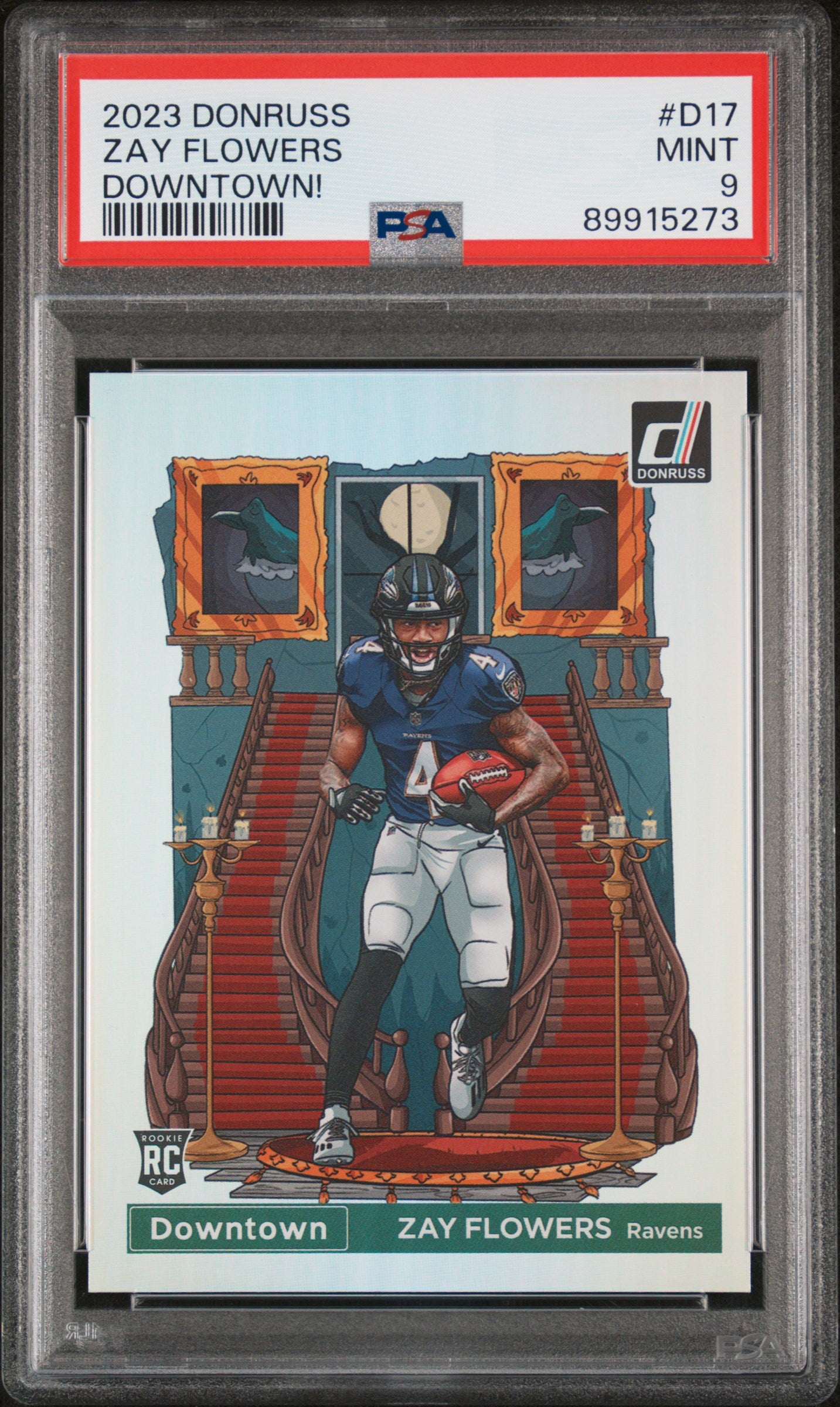 Zay Flowers 2023 Panini Donruss Downtown! #D17 PSA 9