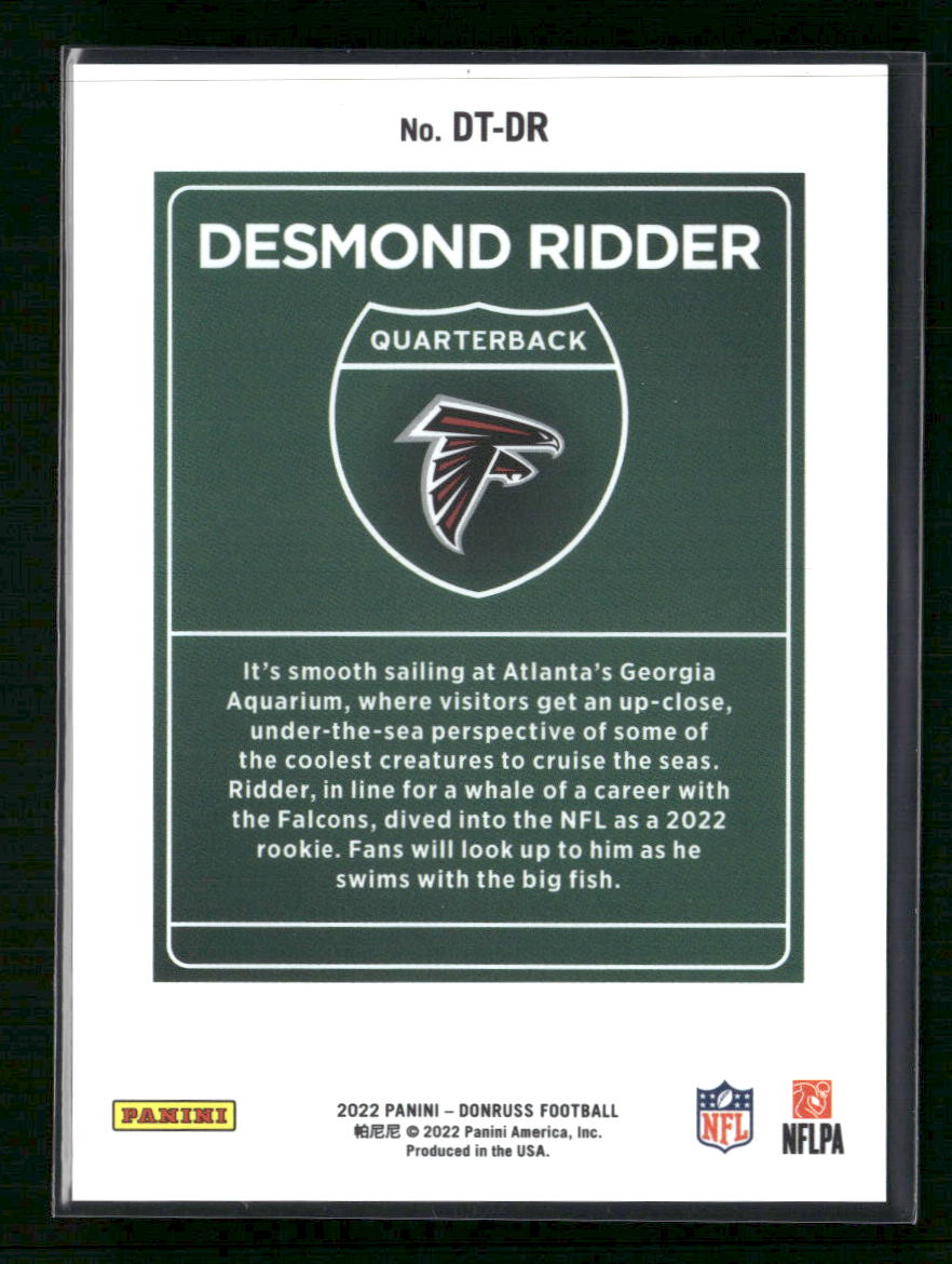 Desmond Ridder 2022 Donruss #DT-DR Downtown!