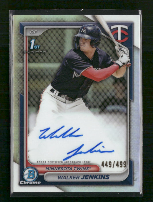 Walker Jenkins 2024 Bowman #CPA-WJ Chrome Prospects Autographs Refractors #/499
