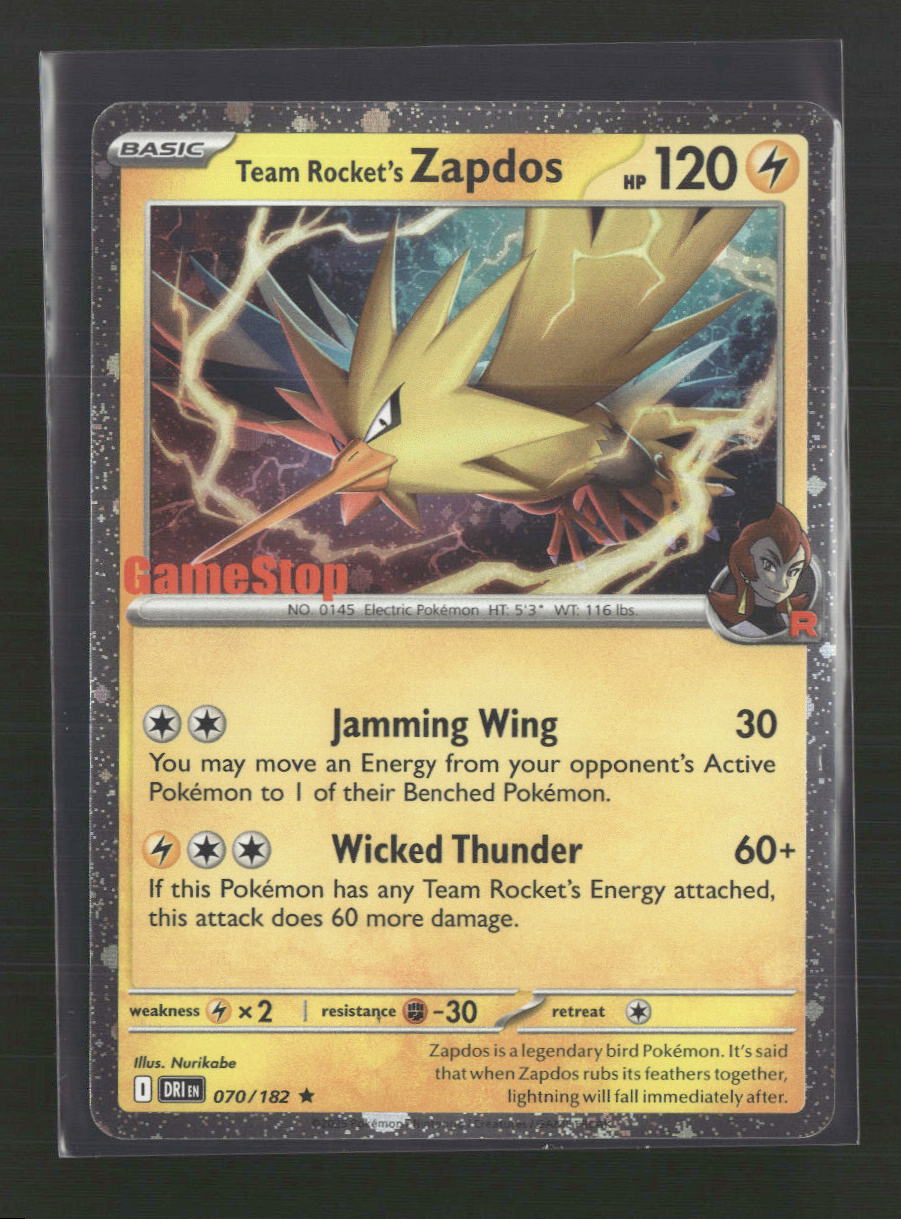 Team Rocket's Zapdos SV10: Destined Rivals #070/182