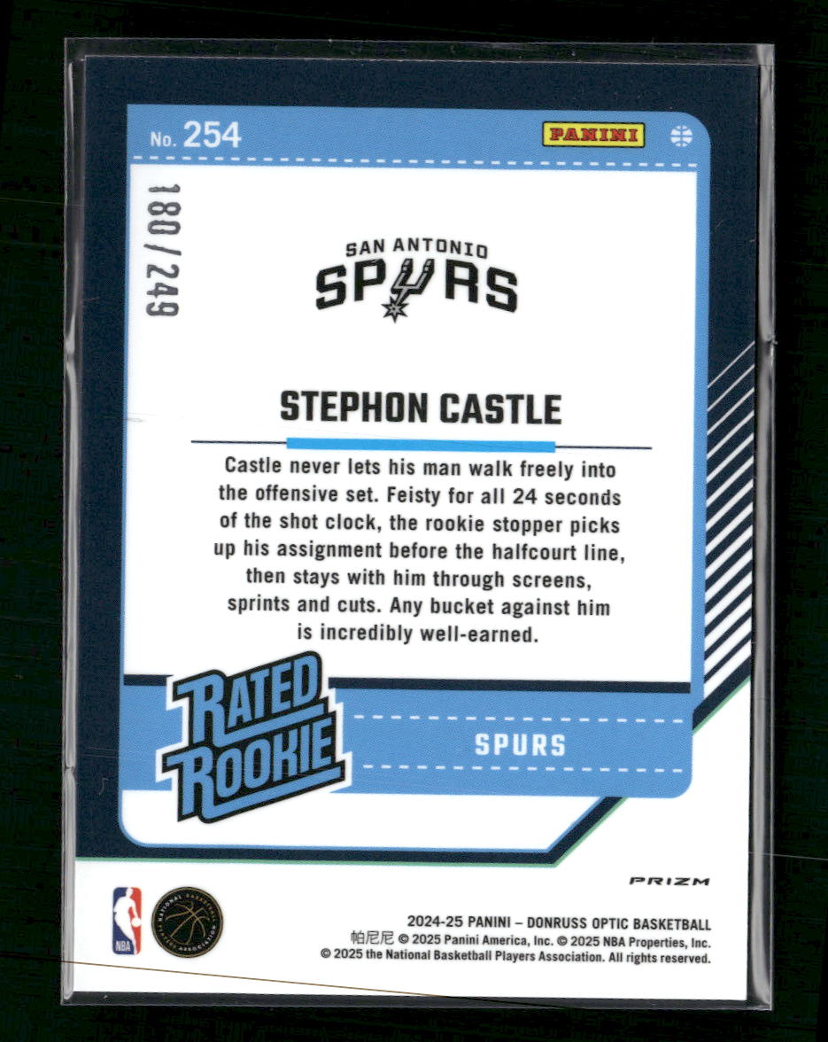 Stephon Castle 2024-25 Donruss Optic #254 Premium Box Set #/249