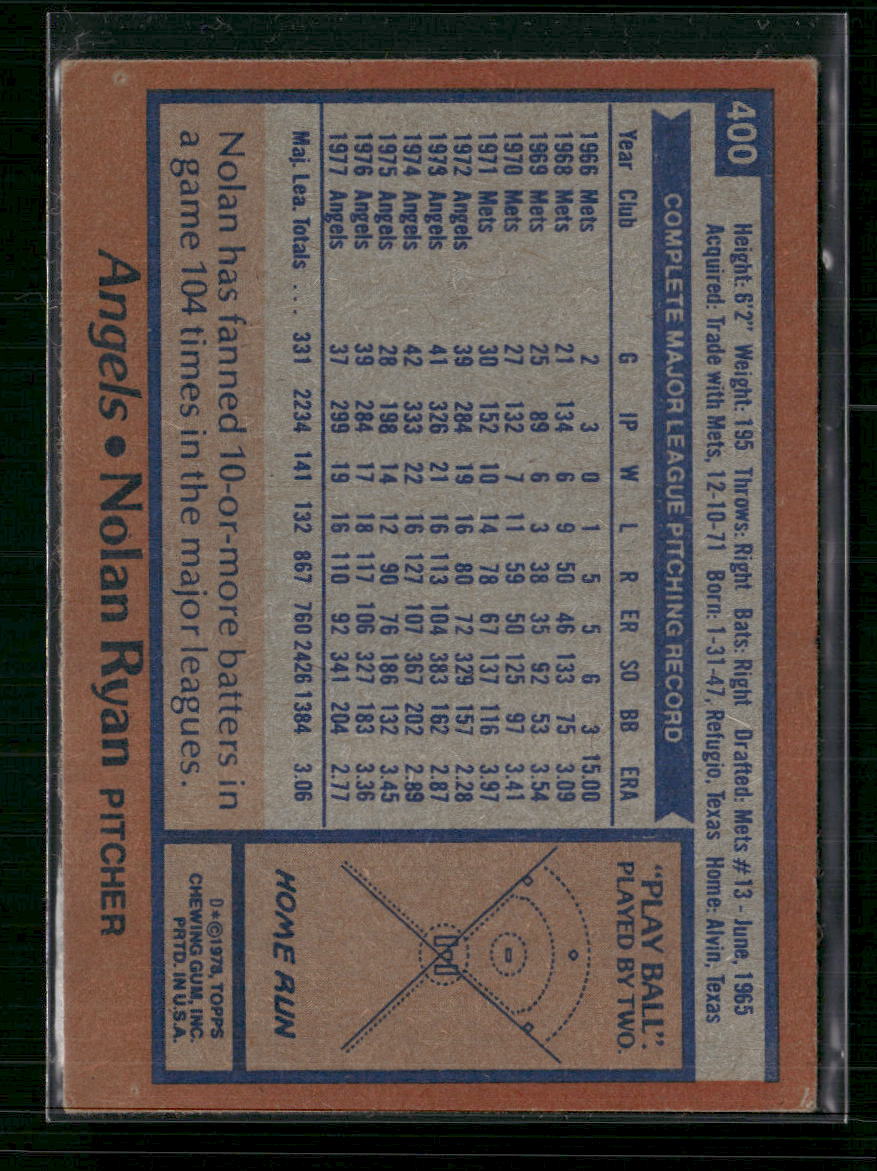 Nolan Ryan 1978 Topps #400