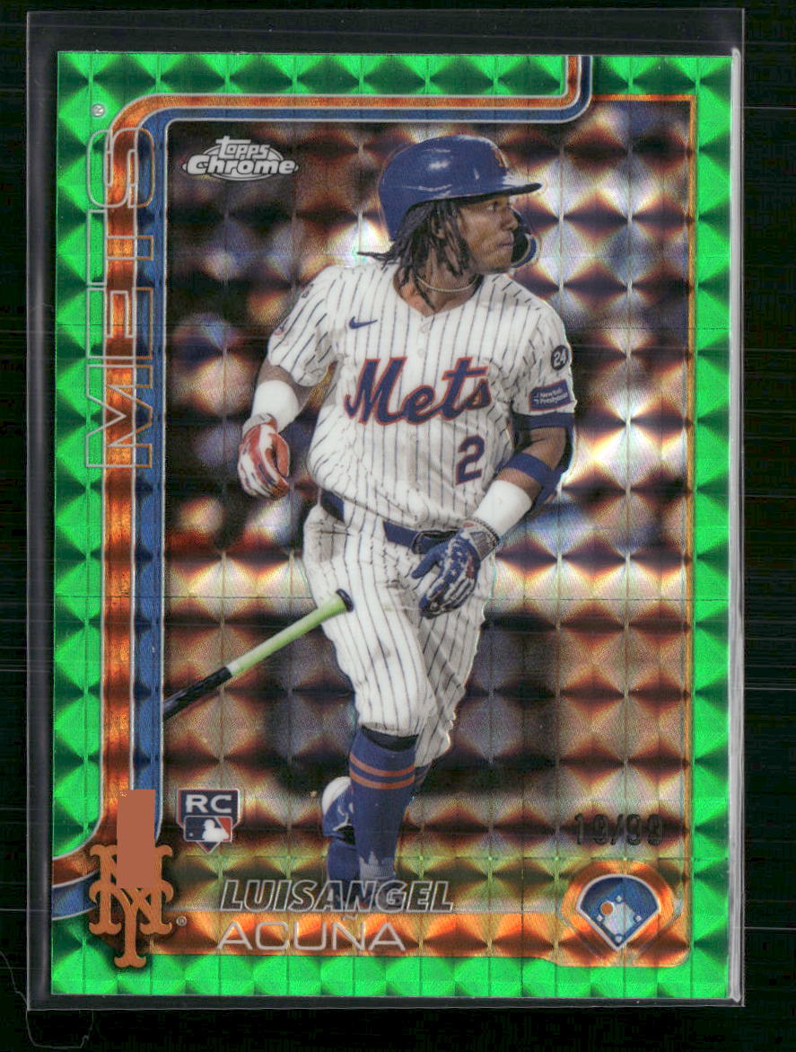 Luisangel Acuña 2025 Topps Chrome #56 Green Geometric Refractors #/99