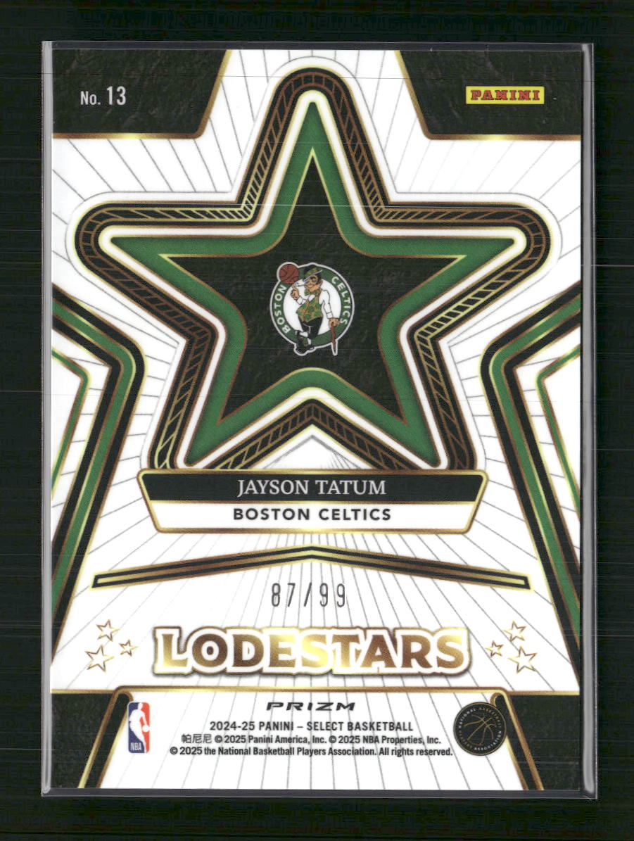 Jayson Tatum 2024-25 Panini Select #13 Lodestars Pink Cracked Ice Prizms #/99