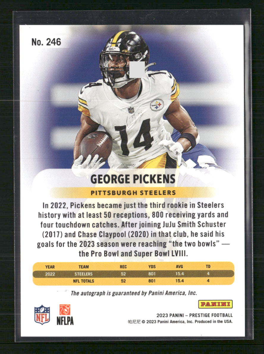 George Pickens 2023 Panini Prestige #246 Xtra Points Signatures Premium