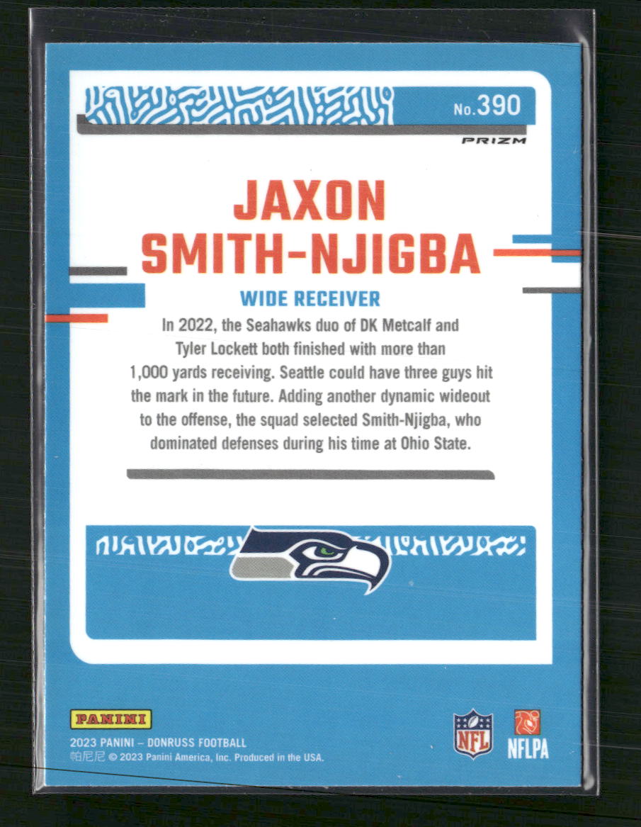 Jaxon Smith-Njigba 2023 Donruss #390 Optic Rated Rookie Preview Blue Scope Prizm
