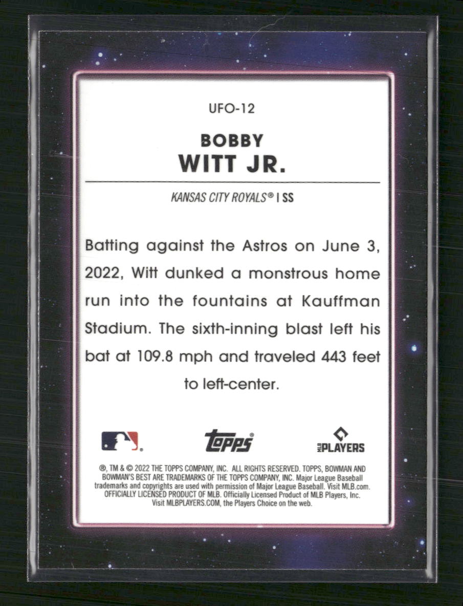 Bobby Witt Jr. 2022 Bowman's Best #UFO-12 UFO SuperFractor #/1