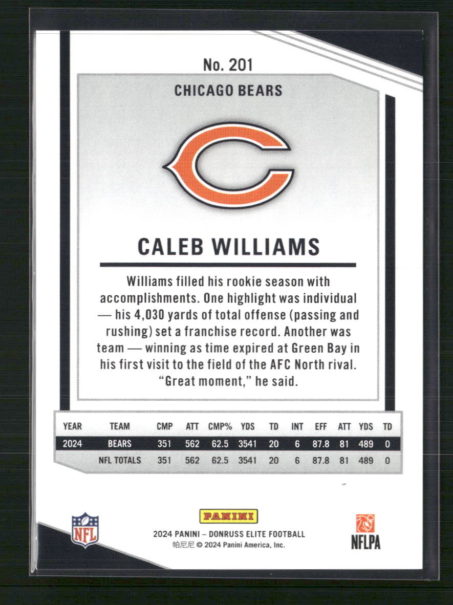 Caleb Williams 2024 Donruss Elite #201 /999