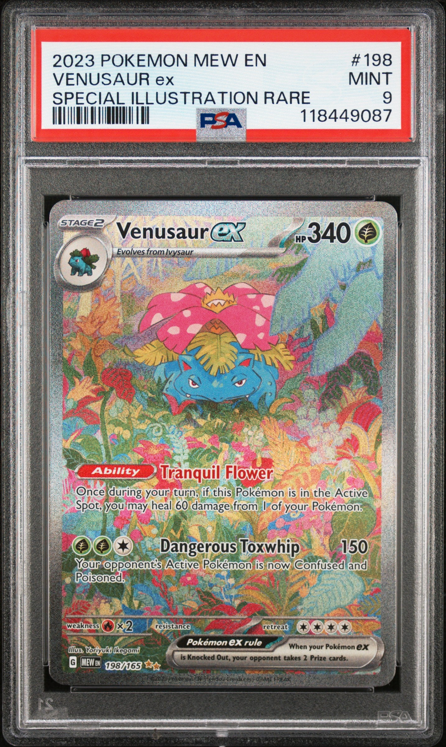Venusaur Ex 2023 Pokemon Mew En-151 #198 Special Illustration Rare PSA 9