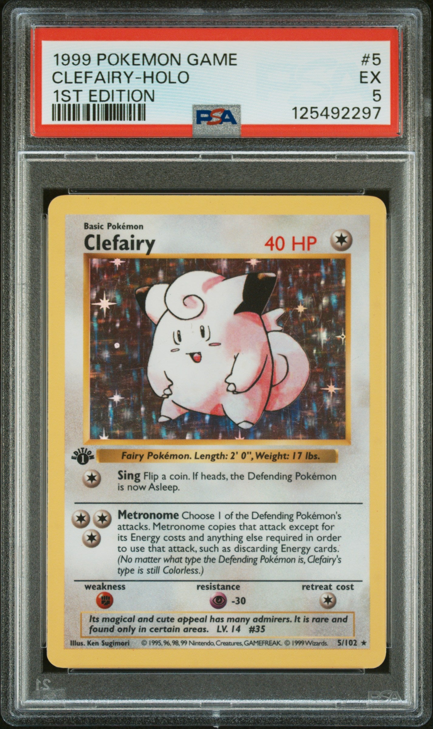 Clefairy-Holo 1999 Pokemon Game #5 1st Edition PSA 5