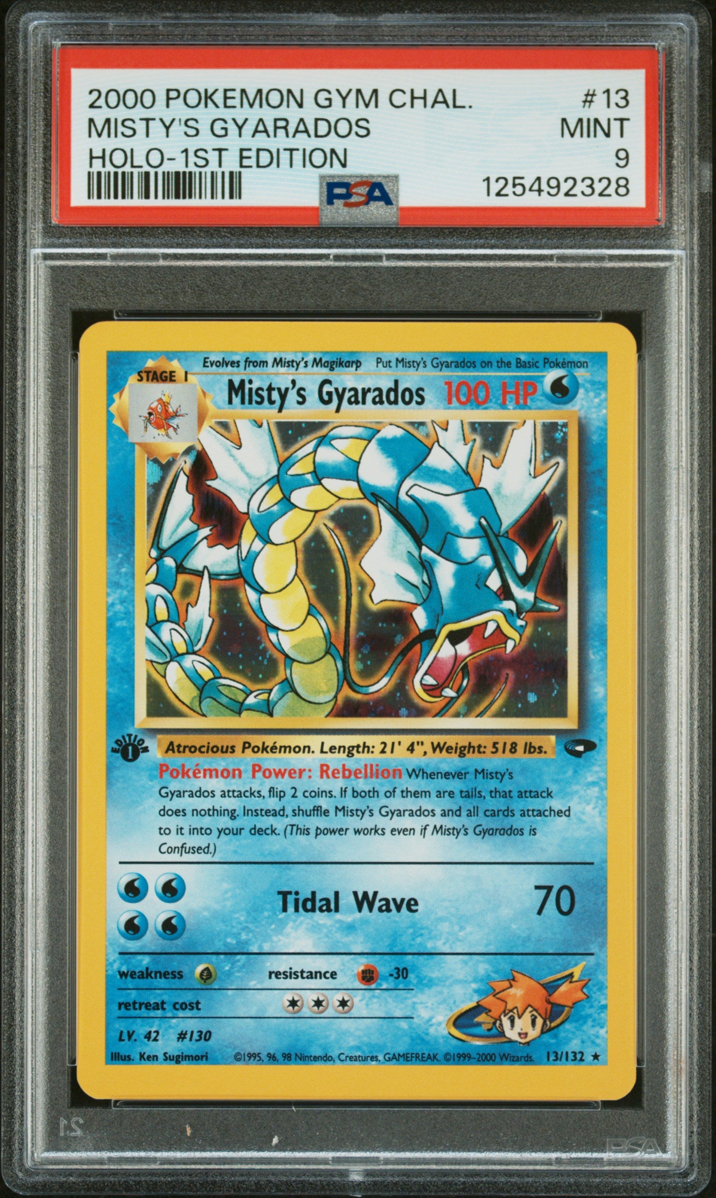 Misty'S Gyarados 2000 Pokemon Gym Challenge #13 Holo-1st Edition PSA 9