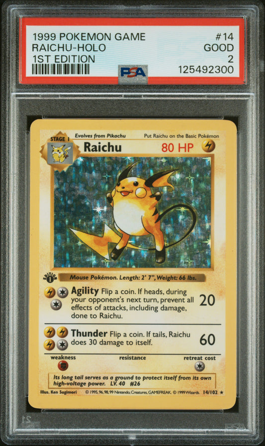 Raichu-Holo 1999 Pokemon Game #14 1st Edition PSA 2