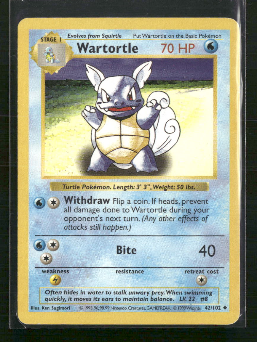 Wartortle Base Set (Shadowless) #042/102