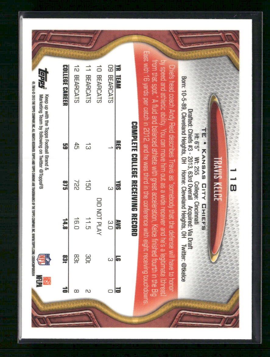 Travis Kelce 2013 Topps Chrome #118