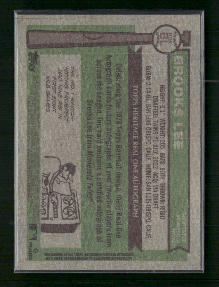 Brooks Lee 2025 Topps Heritage #ROA-BL Real One Autographs