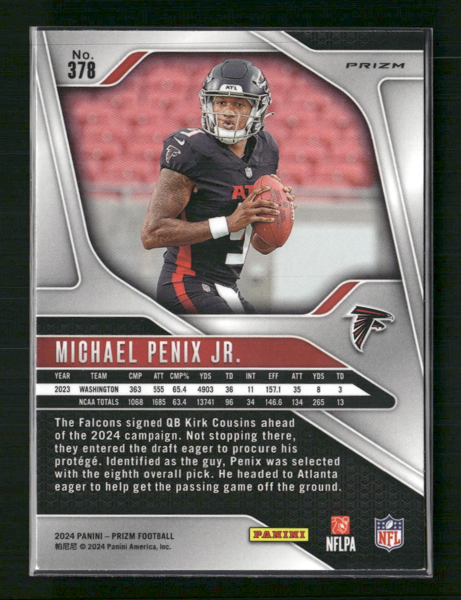 Michael Penix Jr. 2024 Panini Prizm #378 Green Ice