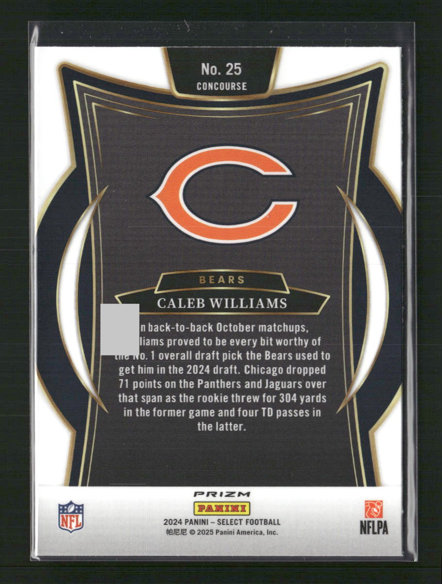 Caleb Williams 2024 Panini Select #25 Disco Prizm
