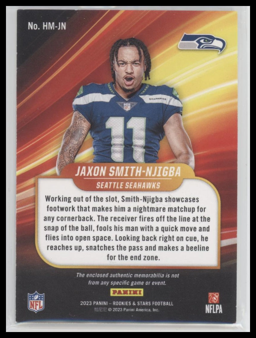 2023 Panini Rookies & Stars Jaxon Smith-Njigba #HM-JN High Octane Patch #/49