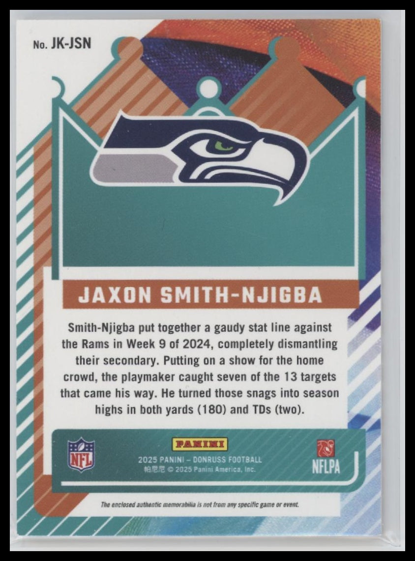 2025 Donruss Jersey Kings Gold Jaxon Smith-Njigba #JK-JSN Patch #/425