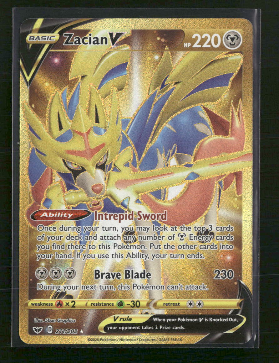 Zacian V (Secret) SWSH01: Sword & Shield Base Set #211/202
