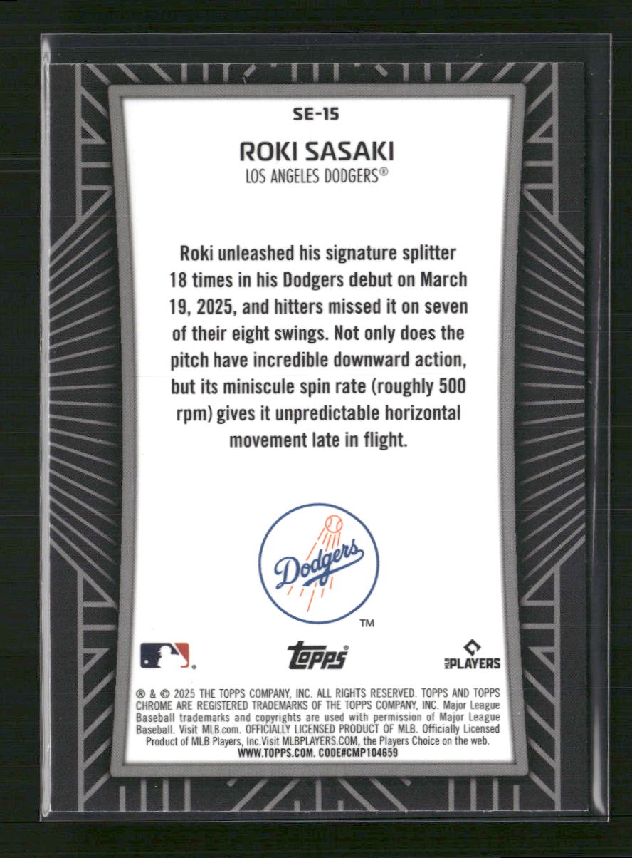 Roki Sasaki 2025 Topps Chrome #SE-15 Shadow Etch