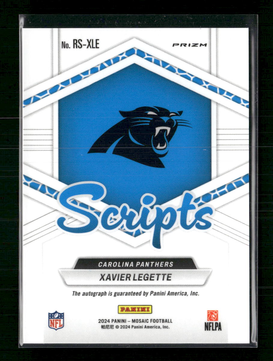 Xavier Legette 2024 Panini Mosaic #RS-XLE Rookie Scripts Auto