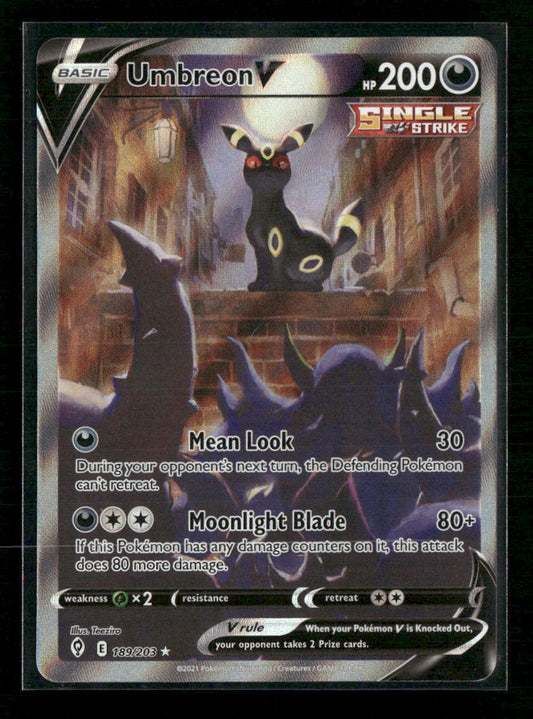 SWSH07: Evolving Skies Umbreon V (Alternate Full Art) #189/203